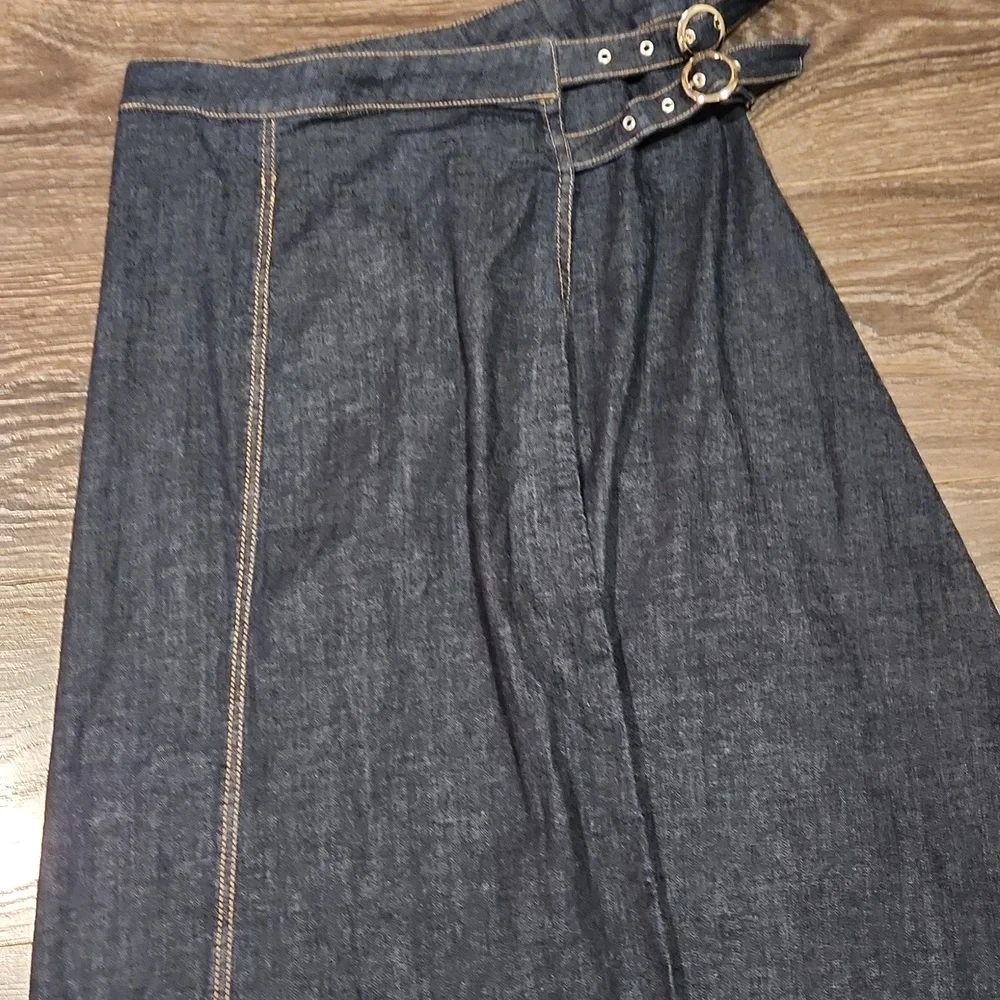 ❤️ ZARA CROSSOVER DENIM MIDI SKIRT, SMALL - Picture 7 of 12